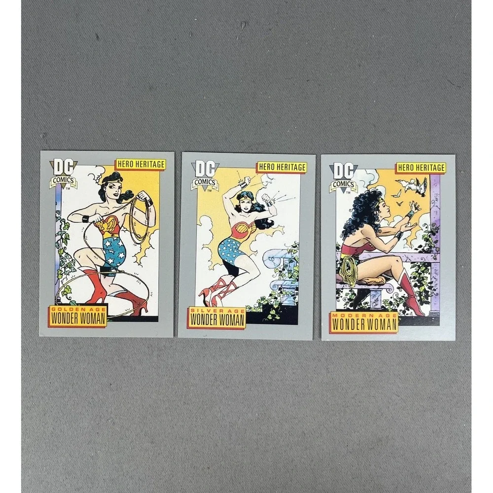 1991 DC Comic Cards WONDER WOMAN Hero Heritage Set Of 3